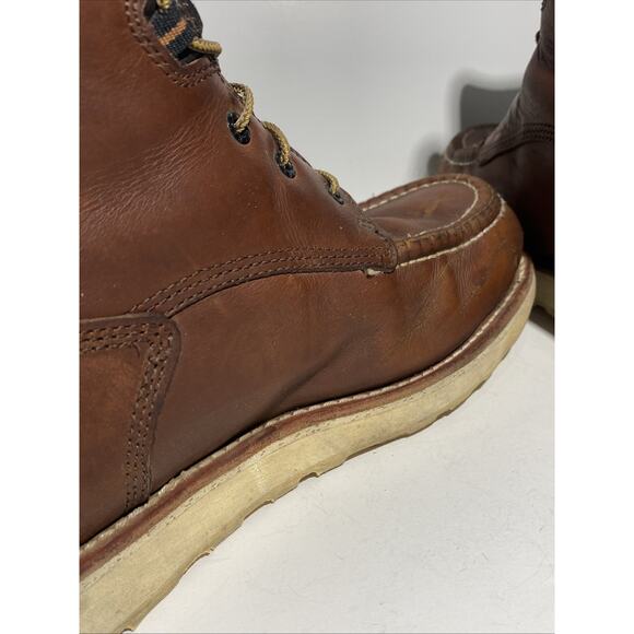 Vtg. Red Wing Moc Toe Men's Size 12 D Brown Red Leather Boots No.405 - Picture 11 of 16
